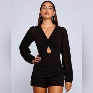 Windsor Black Long Sleeve Romper